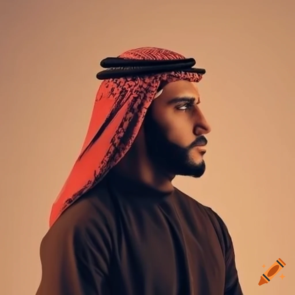 side view portrait of an Arabic man
