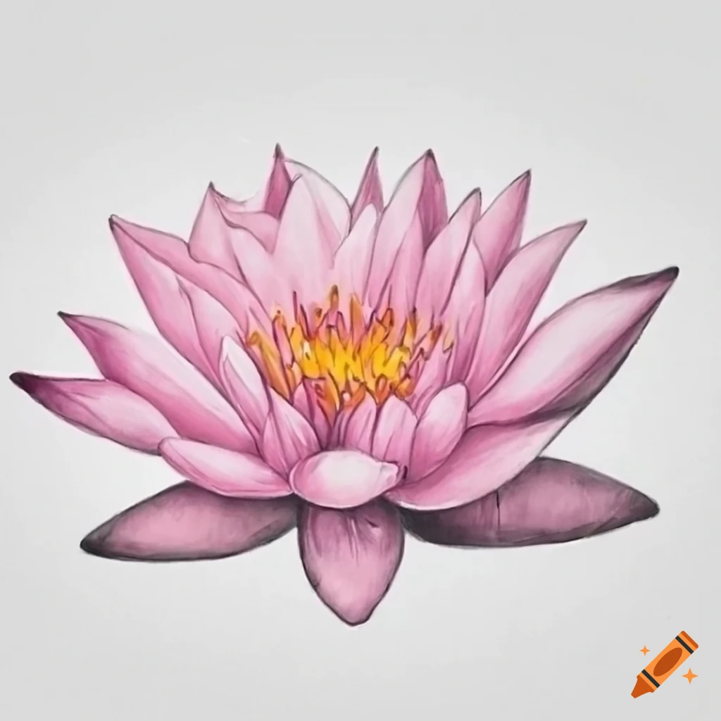 Easy way lotus flower drawing / How to draw a realistic beautiful Lotus  step by step for beginners - YouTube