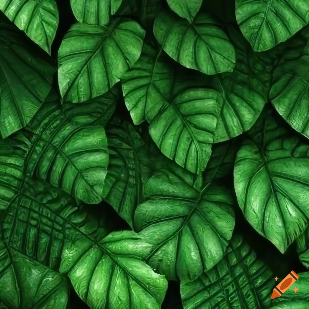 photorealistic jungle leaves texture