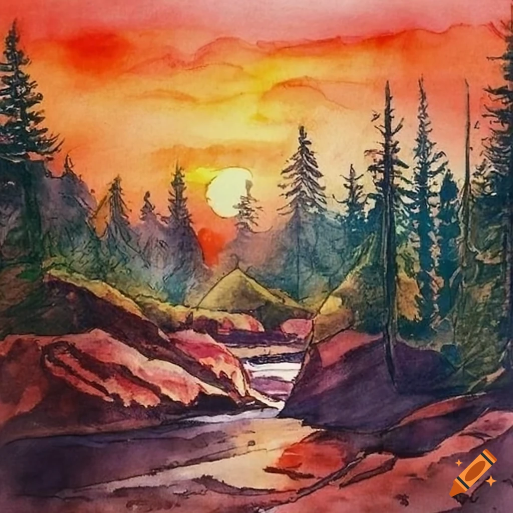 Amazing Sunset Scenery Drawing - Easy step by step | Easy drawings, Art  drawings sketches simple, Drawings