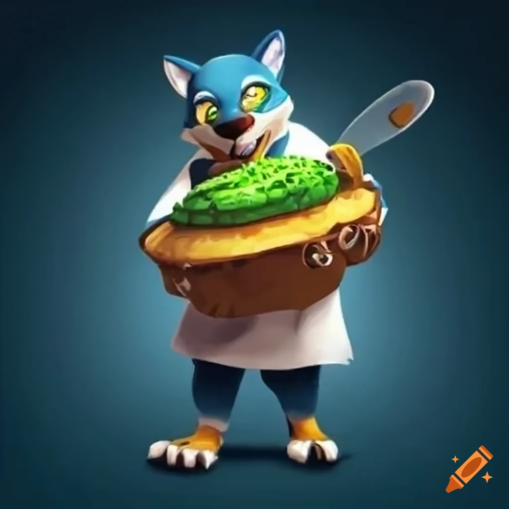 animals serving food to people