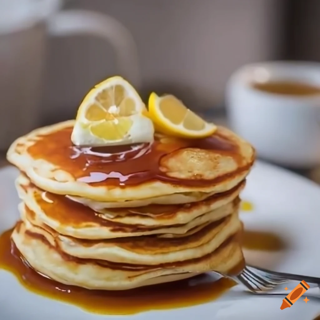 Stack Of Delicious Lemon Syrup Pancakes On Craiyon 