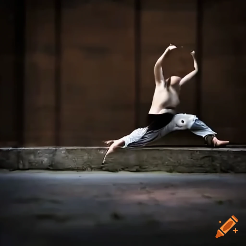 image of intense parkour action
