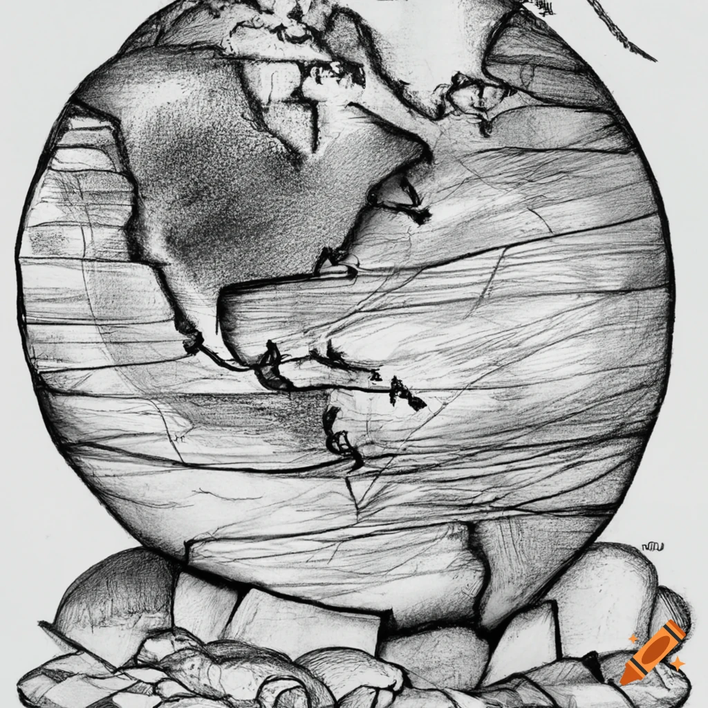 Planet Earth Pencil And Color Drawing Design High-Res Vector Graphic -  Getty Images