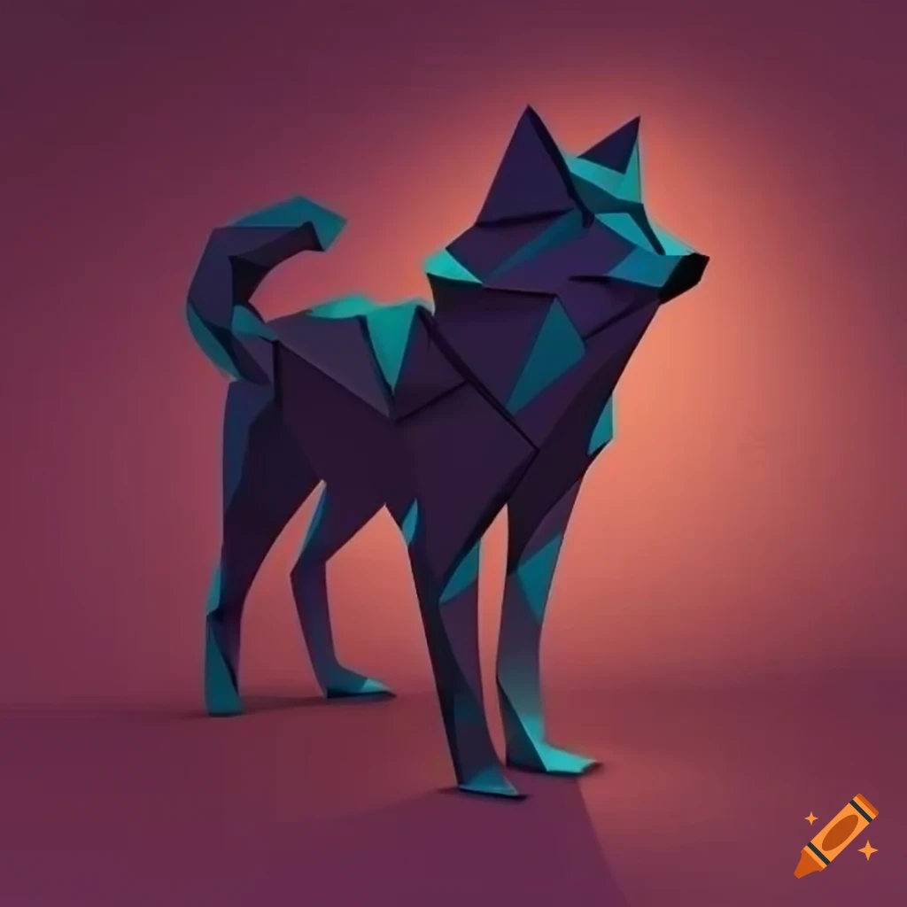 geometric wolf logo design