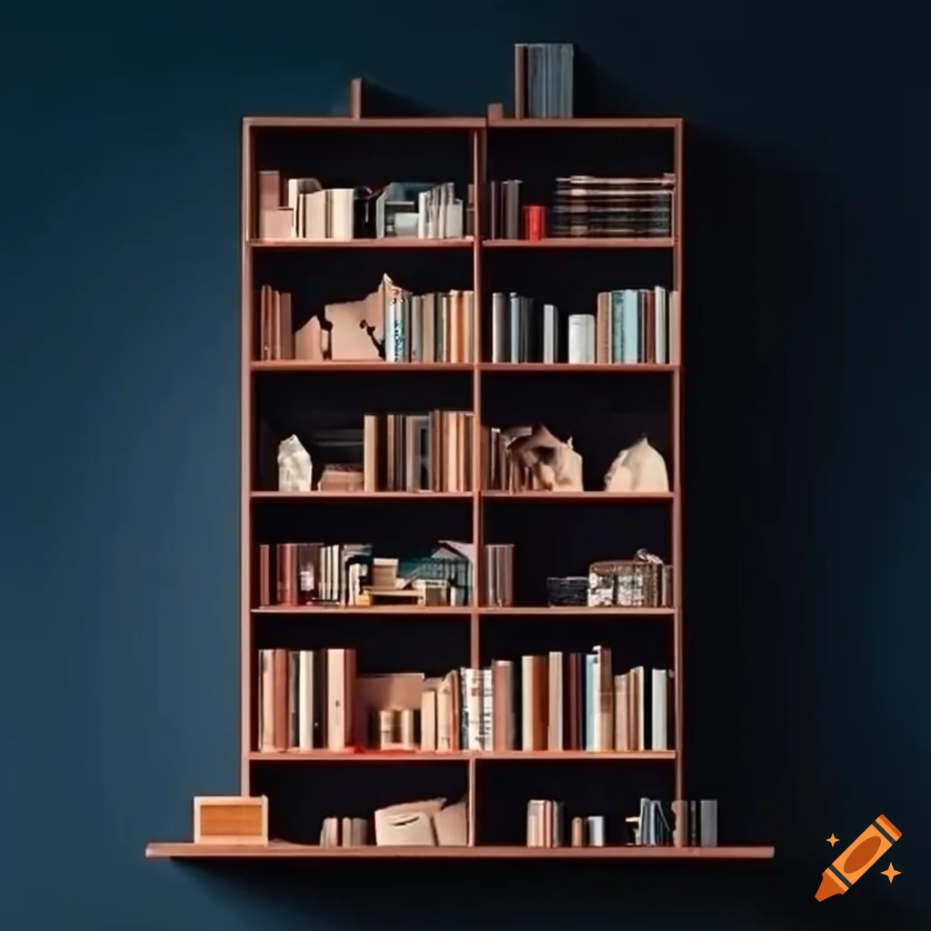 creative image of a bookshelf with bold typography
