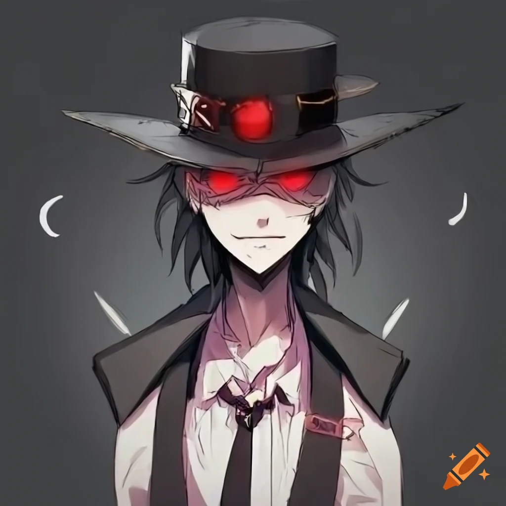 Anime villain with a campaign hat and a menacing smile