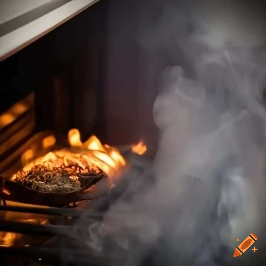 Smoky oven in a kitchen on Craiyon