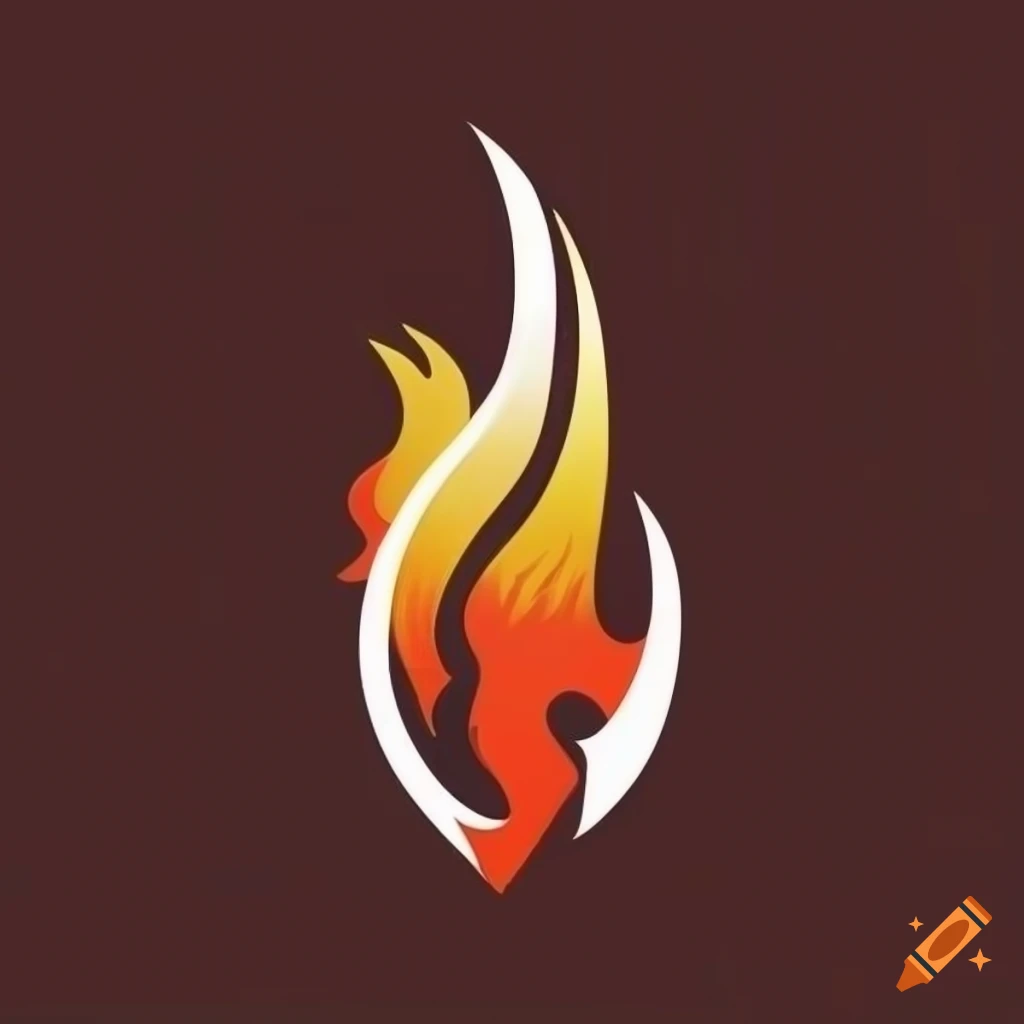 minimalist tribal fire logo decal