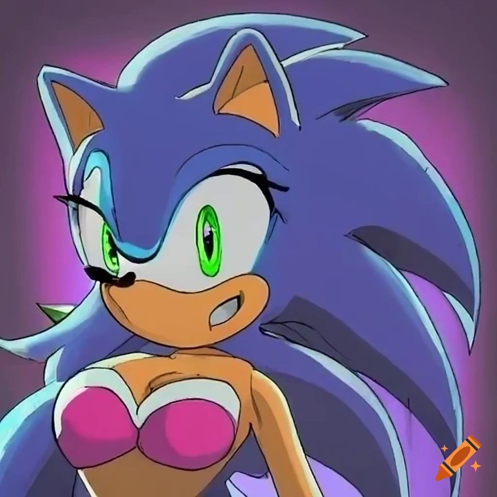 Fan art of female sonic the hedgehog with rouge