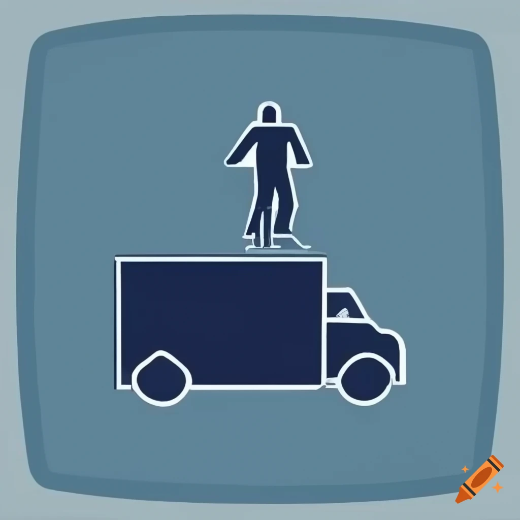 pictogram of a person and a truck