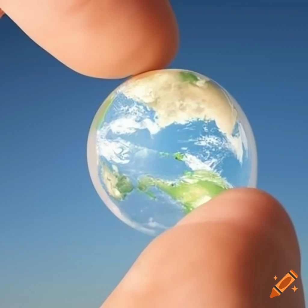 hand holding transparent Earth