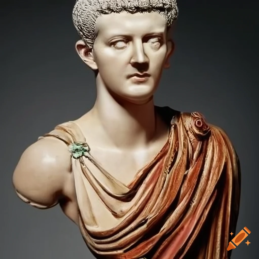 Emperor tiberius wearing a fish-shaped brooch