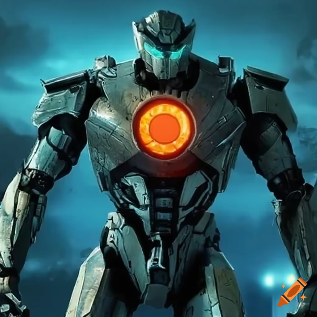 A pacific rim ninja robot that is slim and tall and can move fast with a  plasma sword on Craiyon