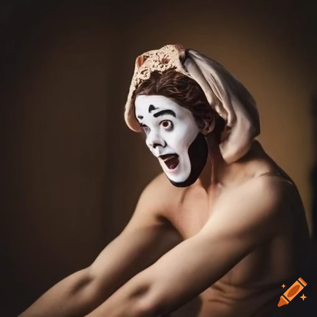 image of a satirical depiction of Jesus Christ as a mime who just got robbed
