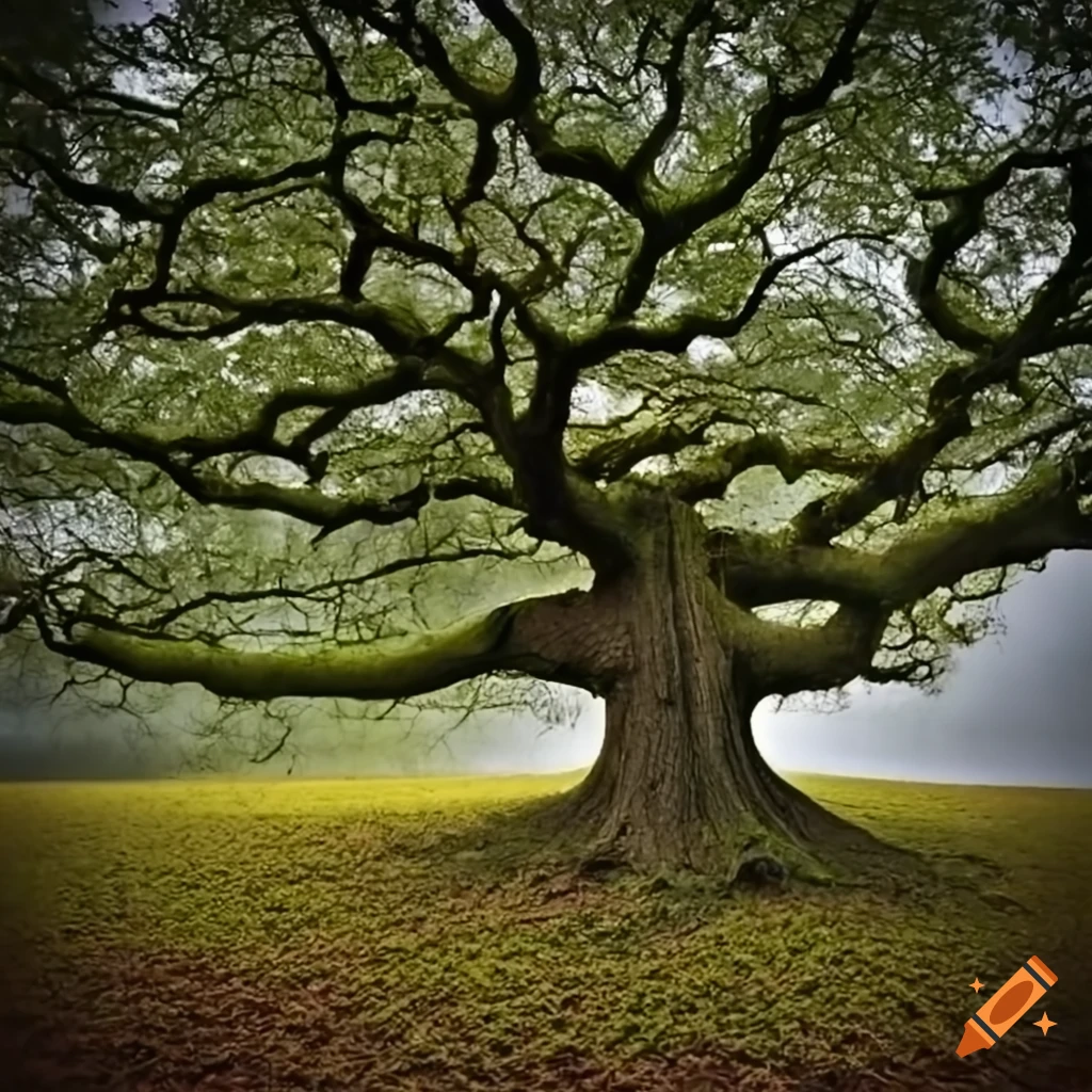 picture of an ancient oak tree
