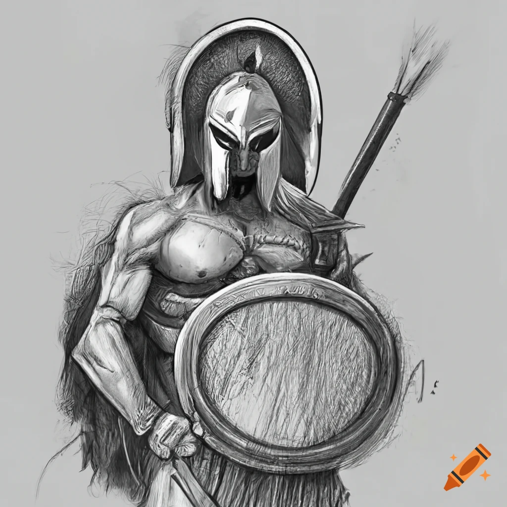 spartan warrior sketch