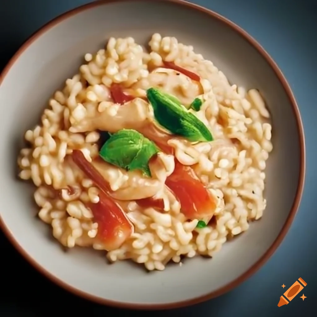 Delicious homemade risotto in a kitchen