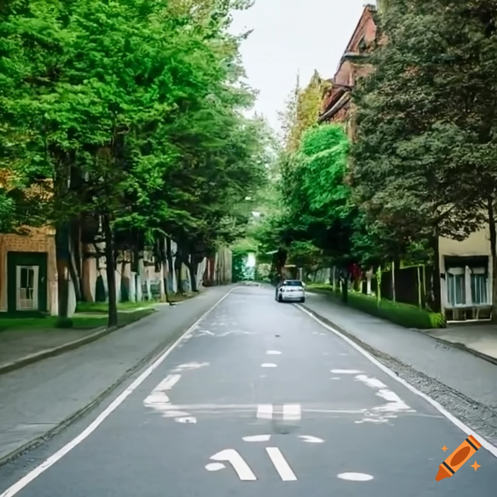 picture-of-a-street-with-trees-and-a-bicycle-lane-on-craiyon