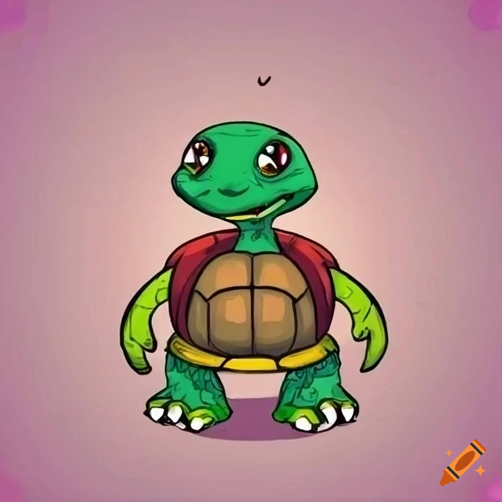 Comic illustration of a turtle