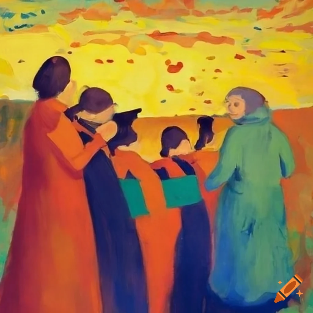 choir singing in an artistic style