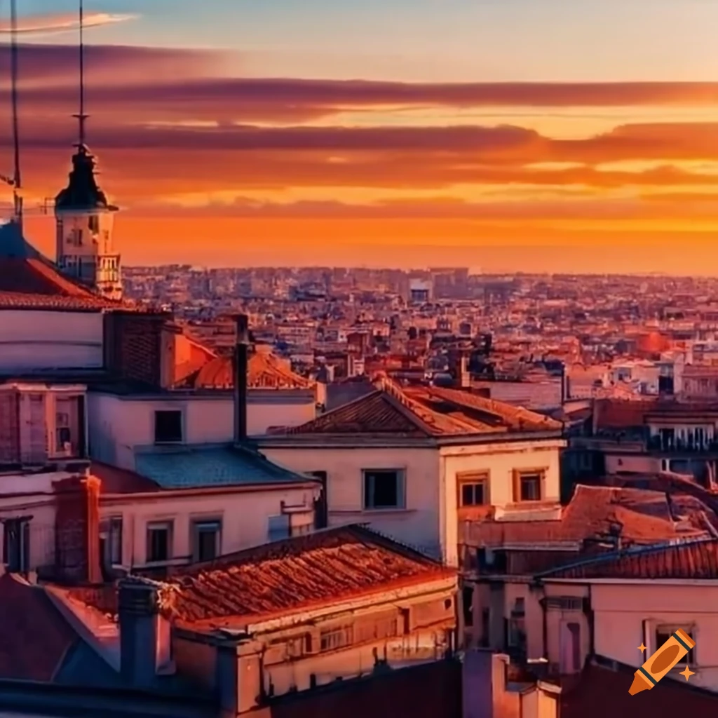 Panoramic view of madrid cityscape on Craiyon