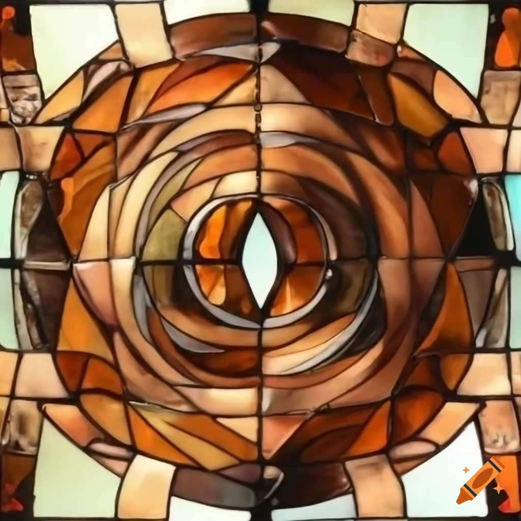 Brown stained glass artwork on Craiyon