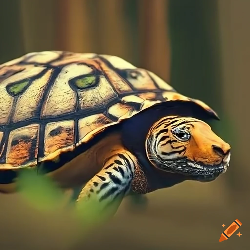 Image of a turtle tiger hybrid on Craiyon