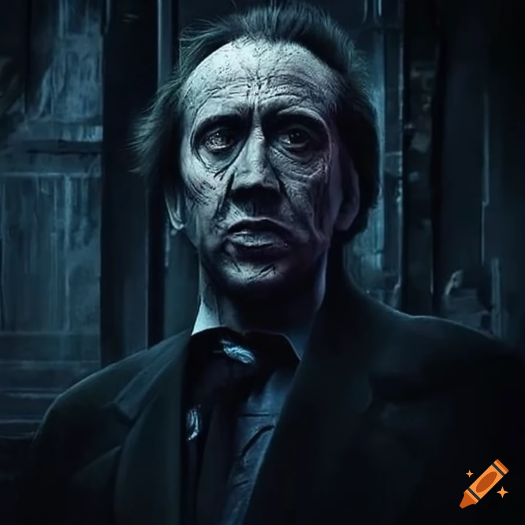 artwork of Nicolas Cage as a ghost