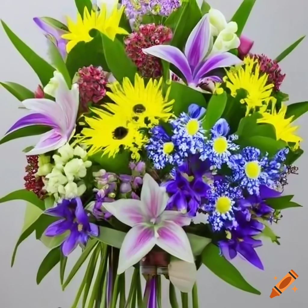 Beautiful bouquet of flowers on Craiyon