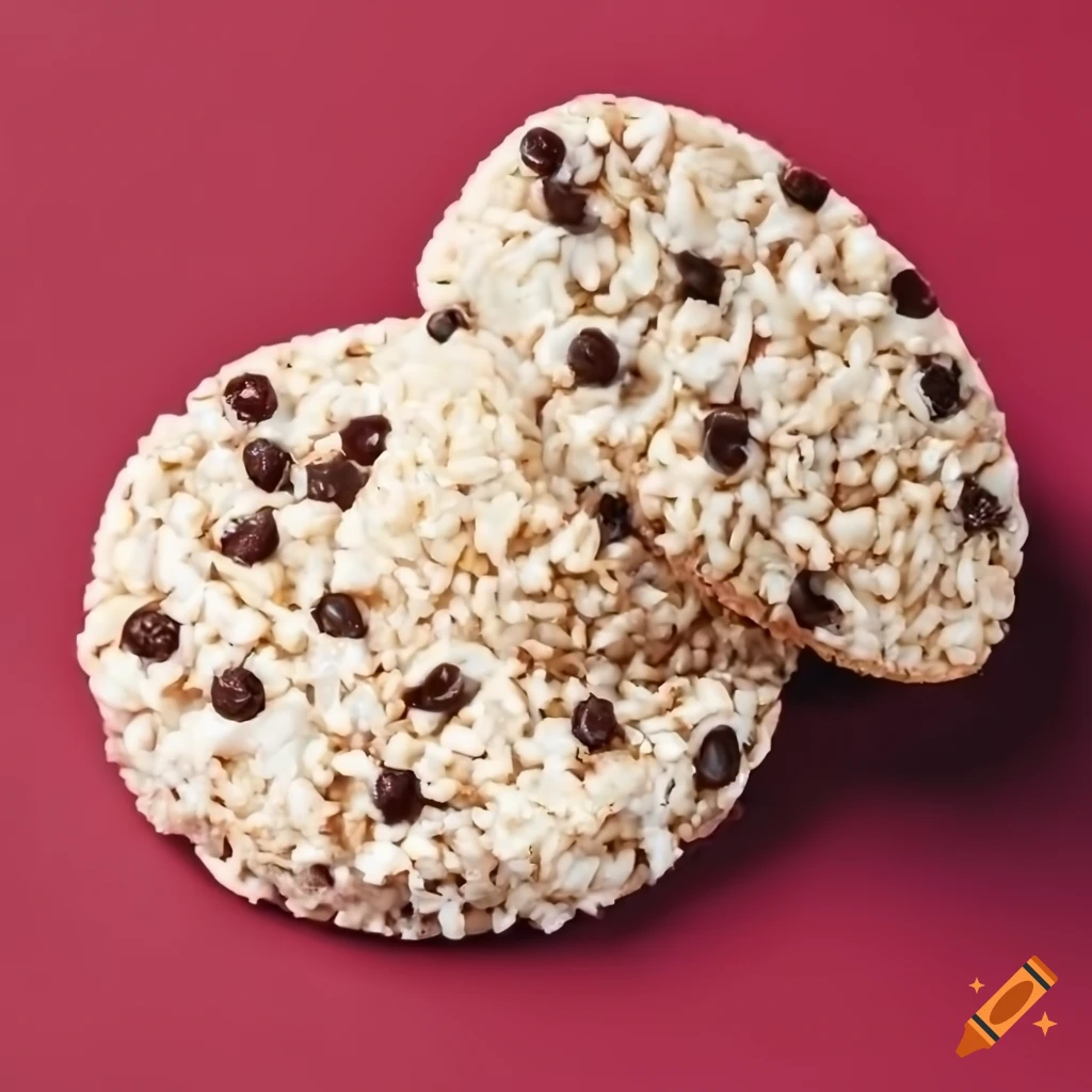 Delicious rice cakes with yoghurt and chocolate chips