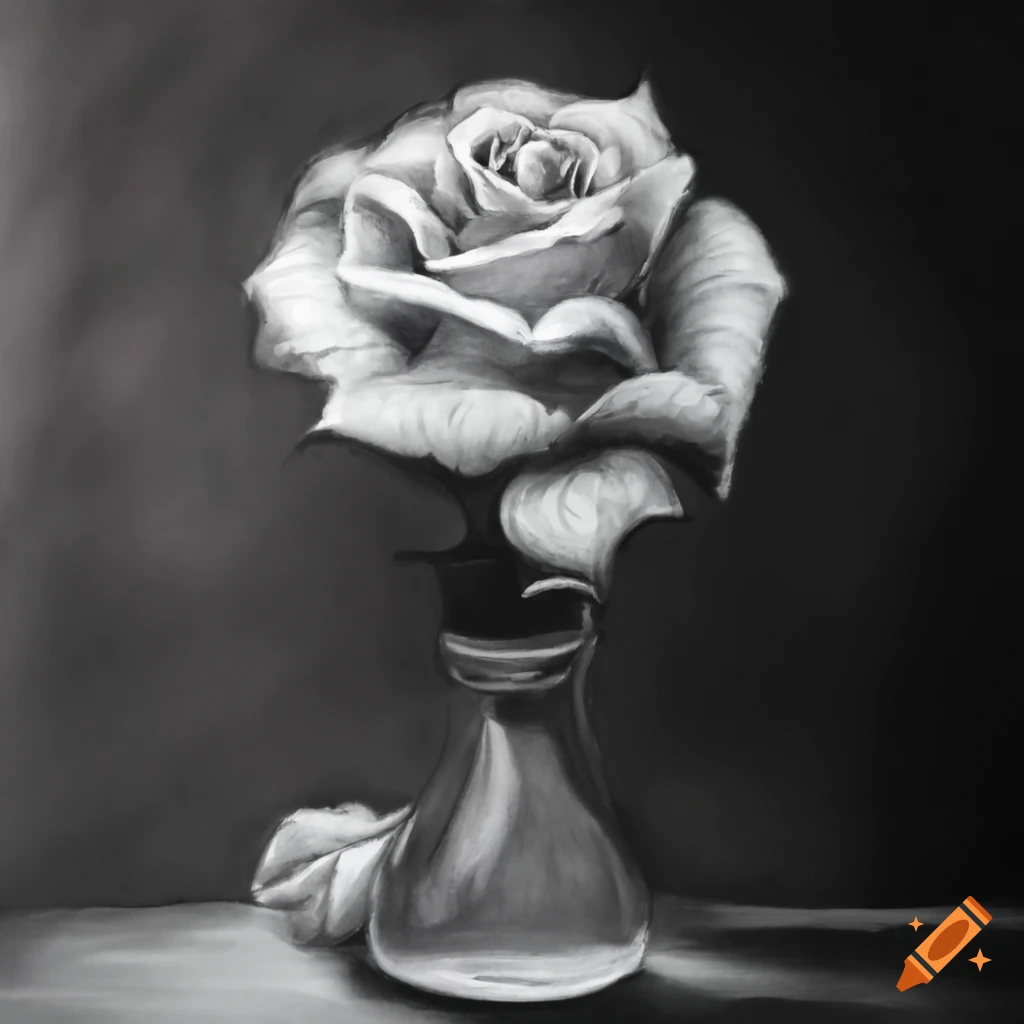 how to draw Flowers Vase | drawing | dibujo de flores | still life drawing  | رسم | رسم طبيعة صامتة - YouTube