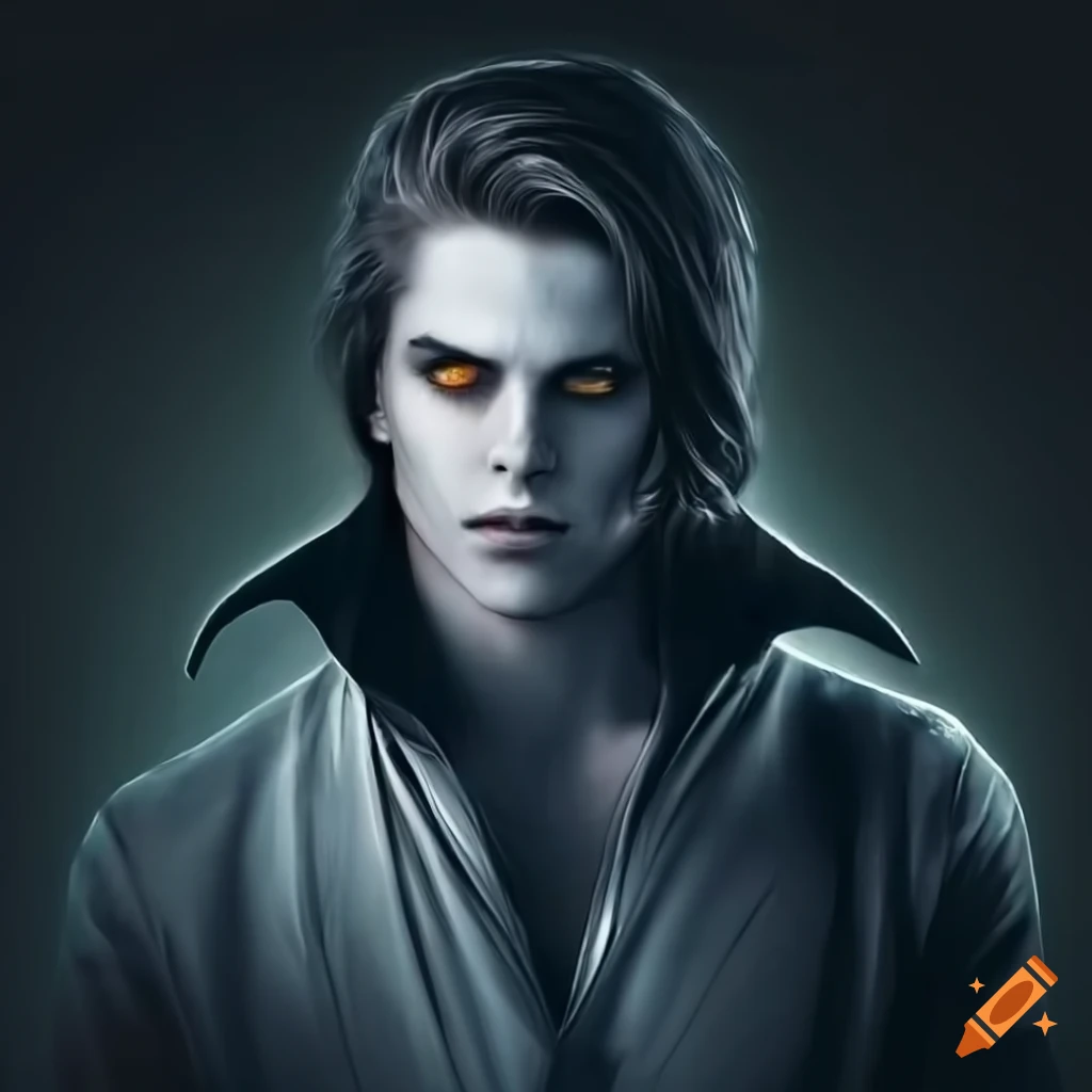 Portrait of a handsome male vampire on Craiyon
