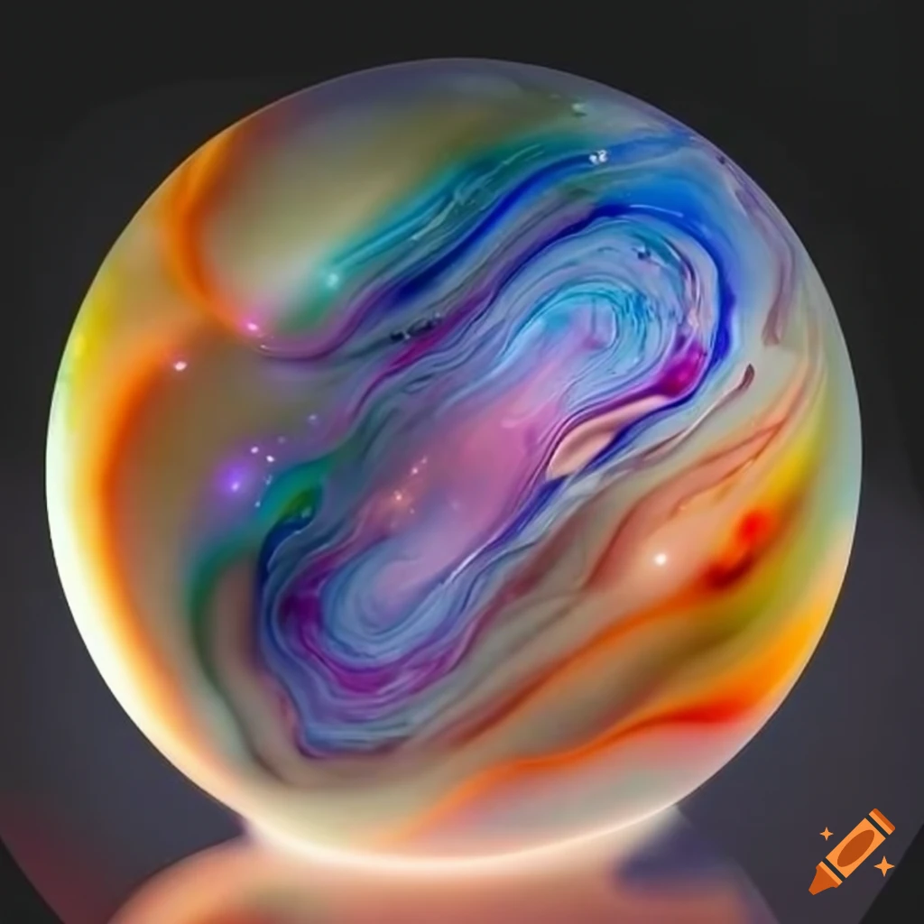 Glass marble with a universe inside on Craiyon