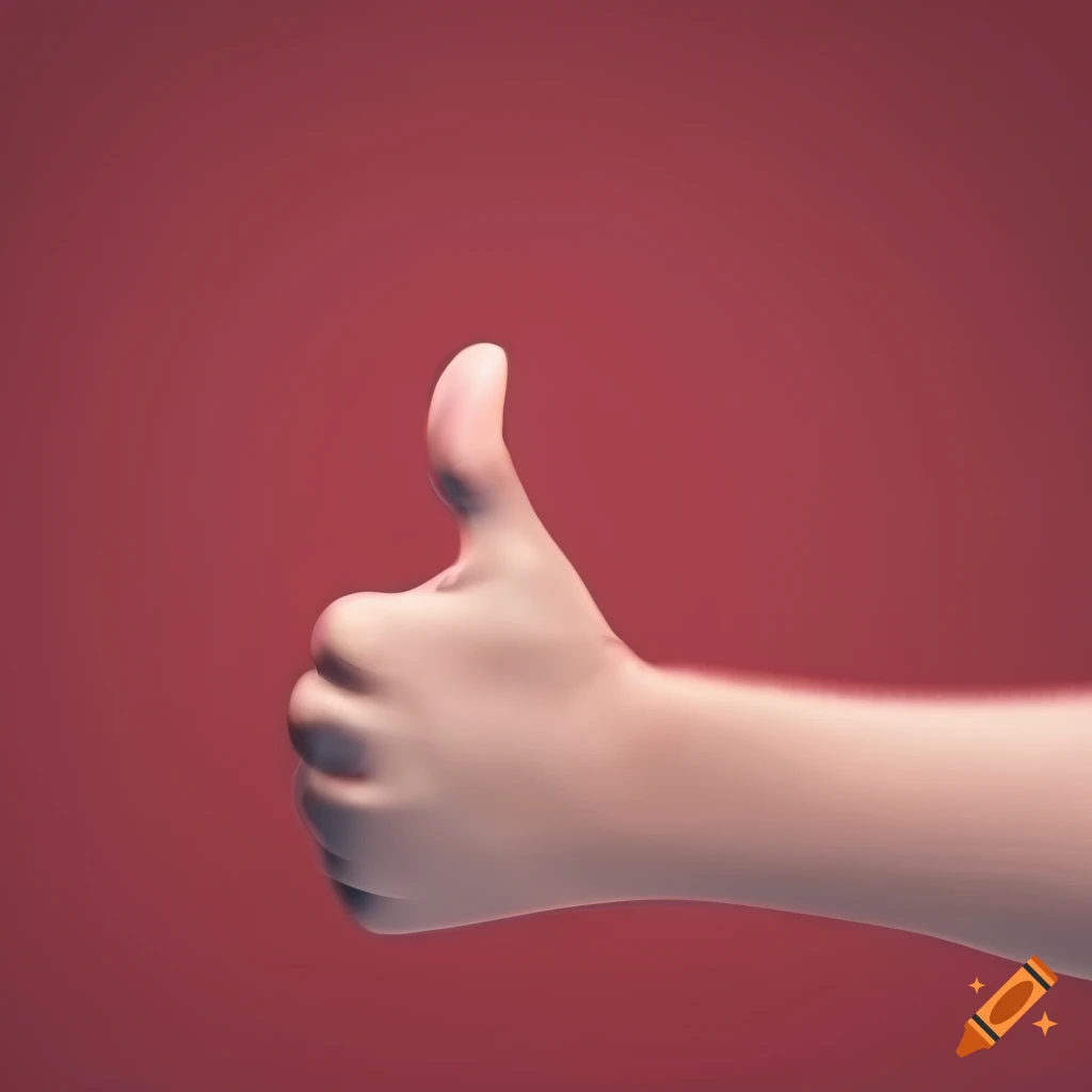 hand-giving-a-thumbs-up-on-red-background-on-craiyon