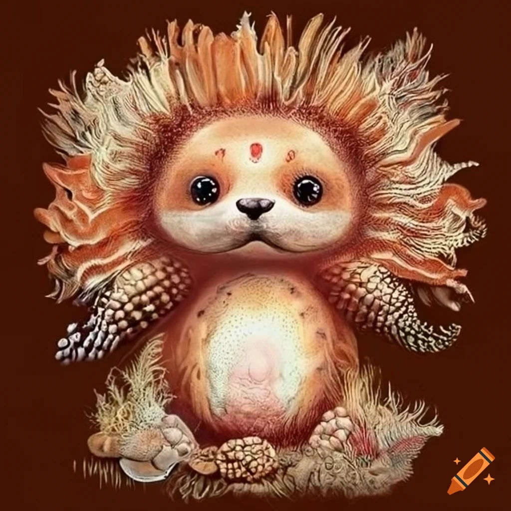 adorable animals in Haeckel aboriginal style