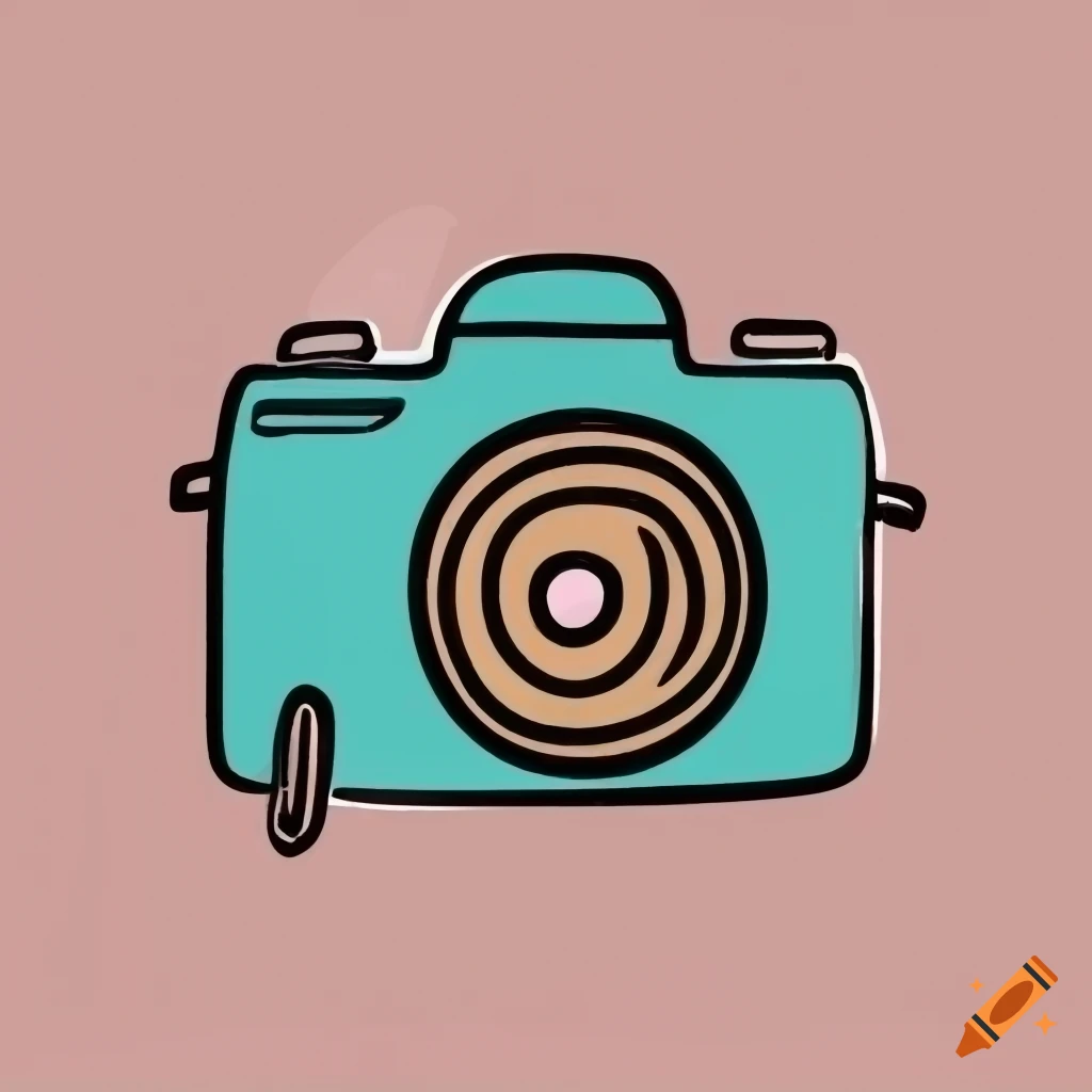 Hand Drawn Camera Icon In Colorful Style On Craiyon