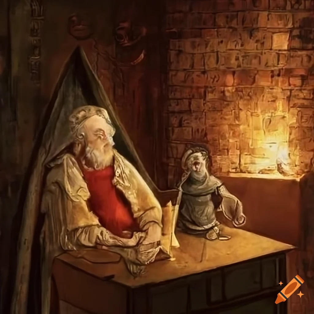 Hyperealistic painting of medieval citizens uprising