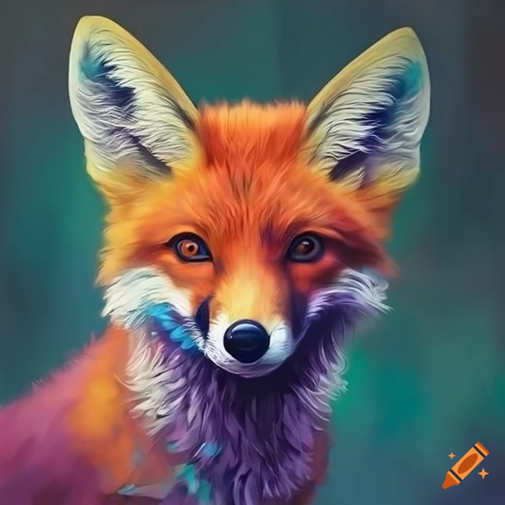 vibrant artwork of a fox
