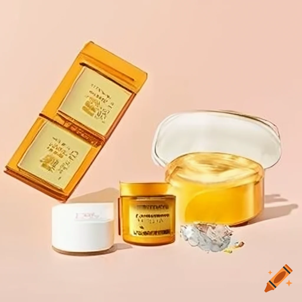 Gold collagen anti-wrinkle cream packaging on Craiyon