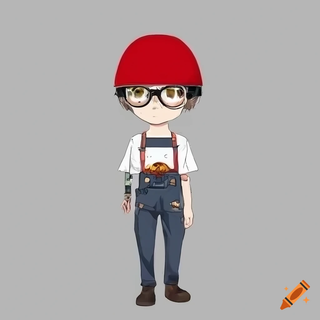 Full body portrait of a mechanic in overalls repairing | Stable Diffusion