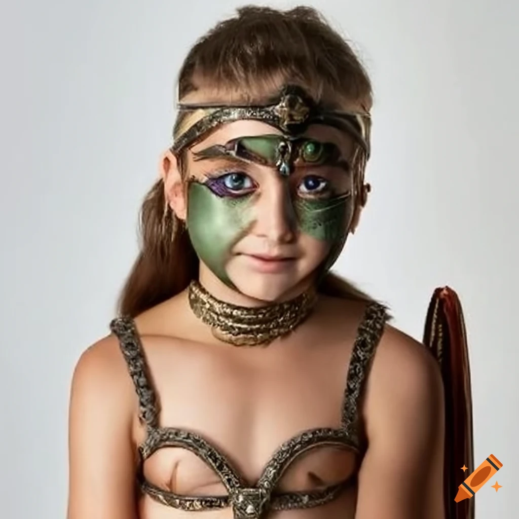 young gladiator girl with eye patch