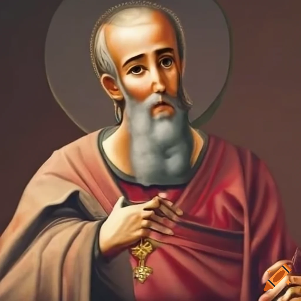 Imagen de un libro antiguo sobre un santo on craiyon