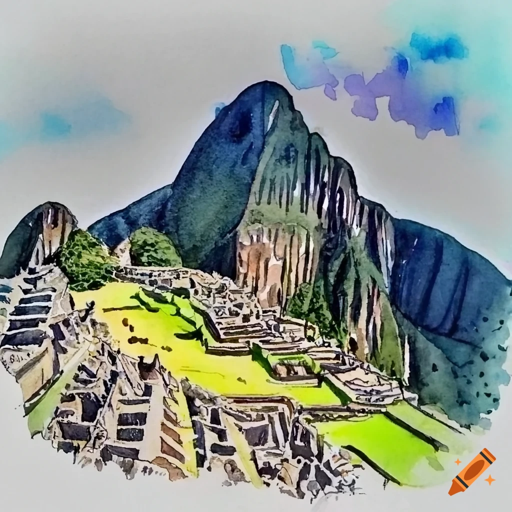 Machu Picchu icon on grey background. Peru, Cuzco Region. Line icon 5594011  Vector Art at Vecteezy