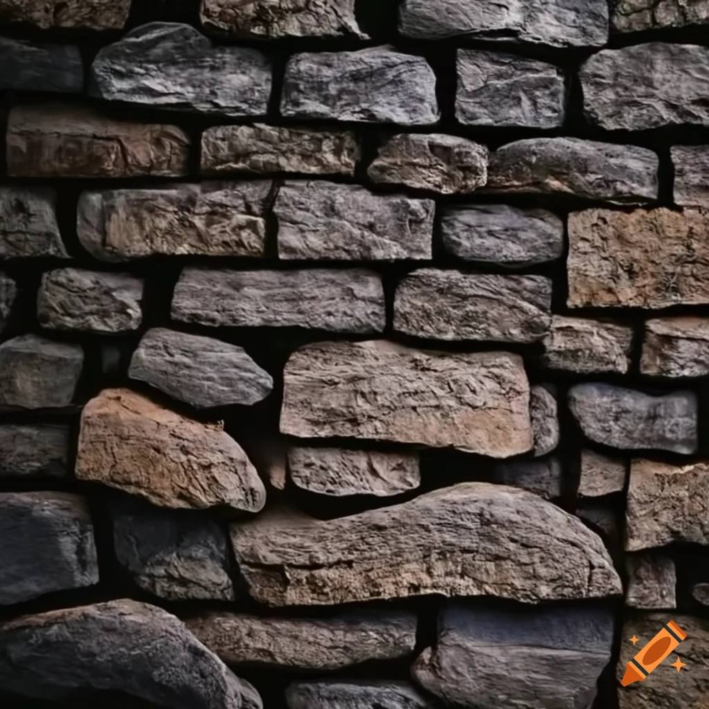 Textured stone wall on Craiyon