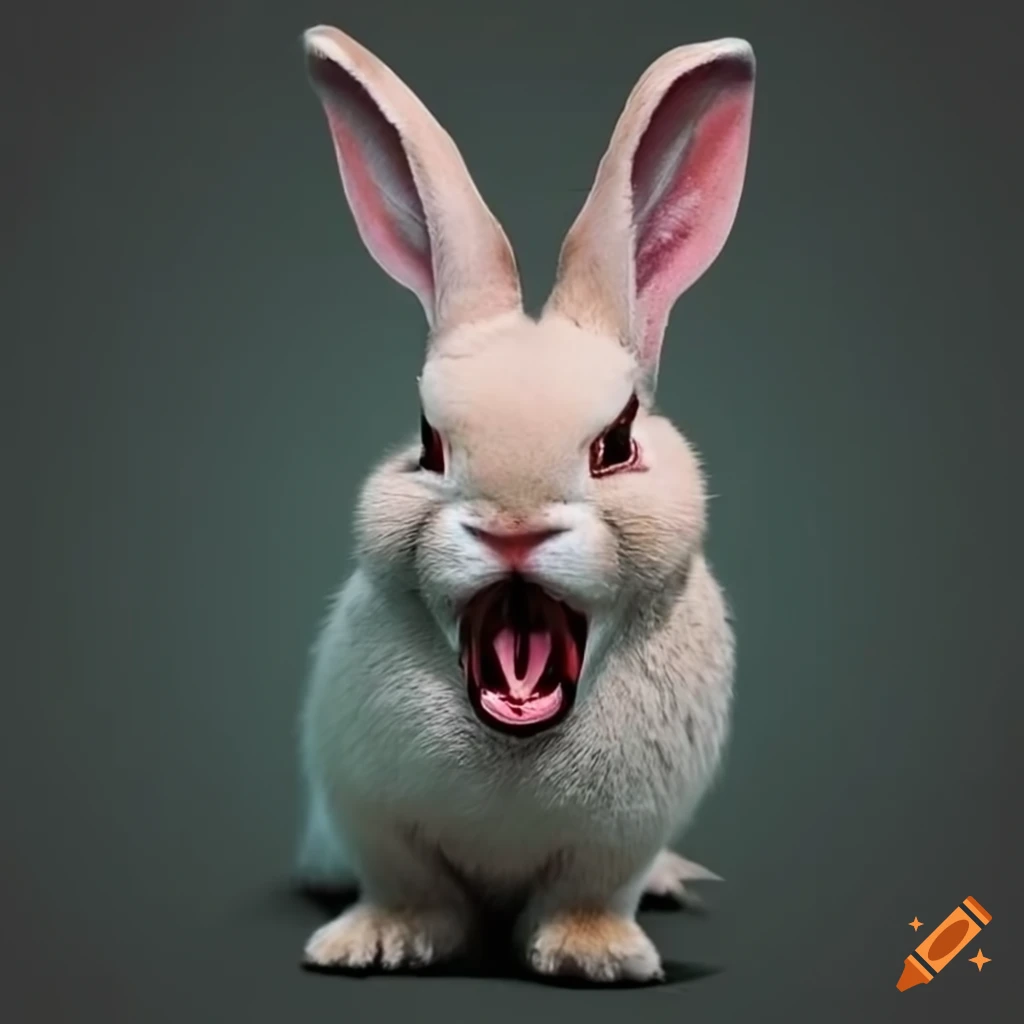 Image of an angry rabbit on Craiyon