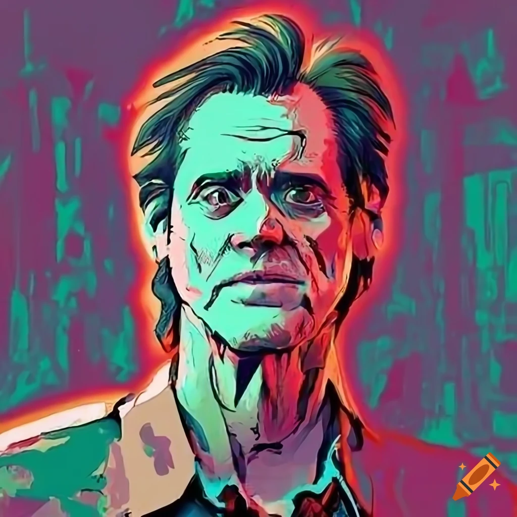 Digital art of jim carrey as a zombie on Craiyon