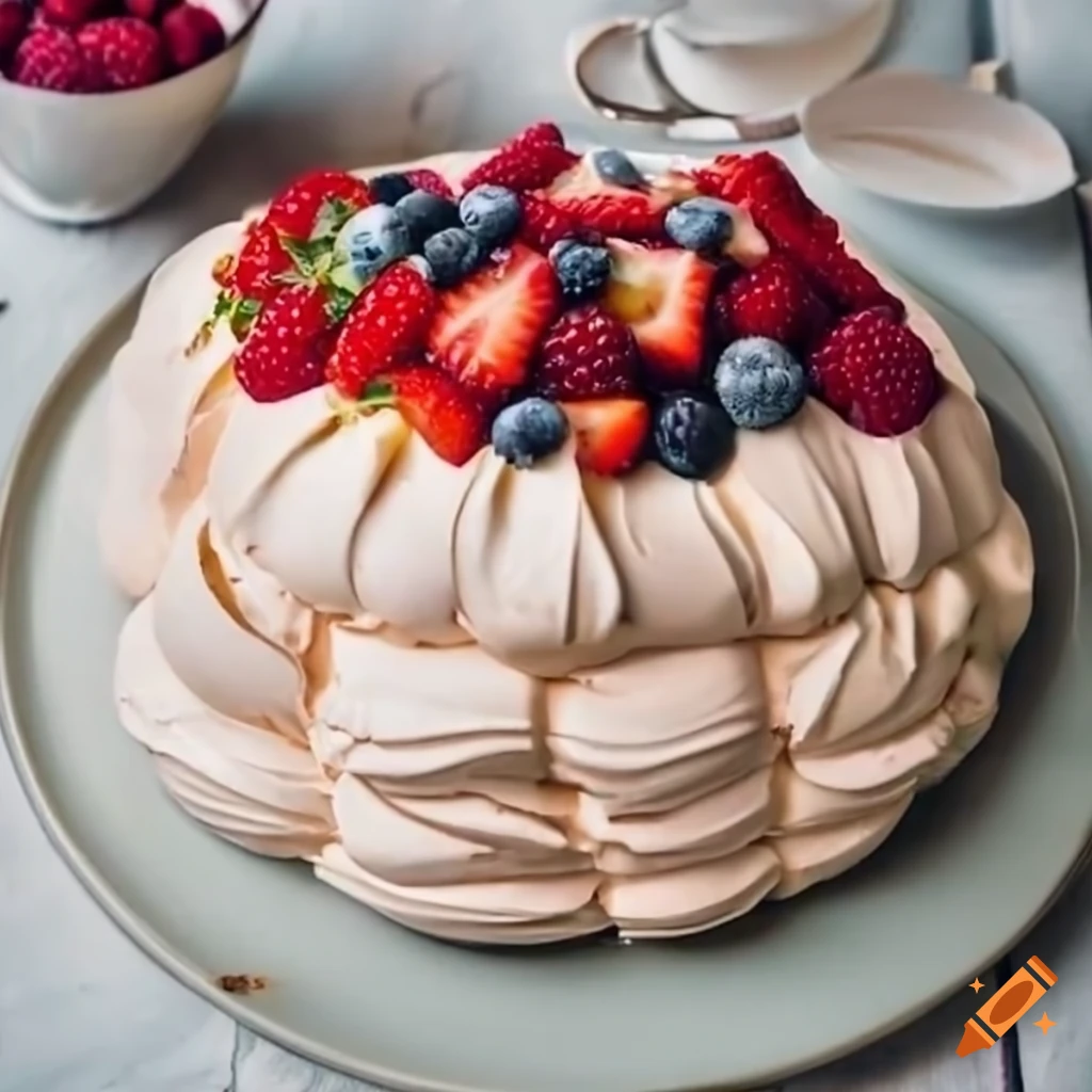 Delicious pavlova cake