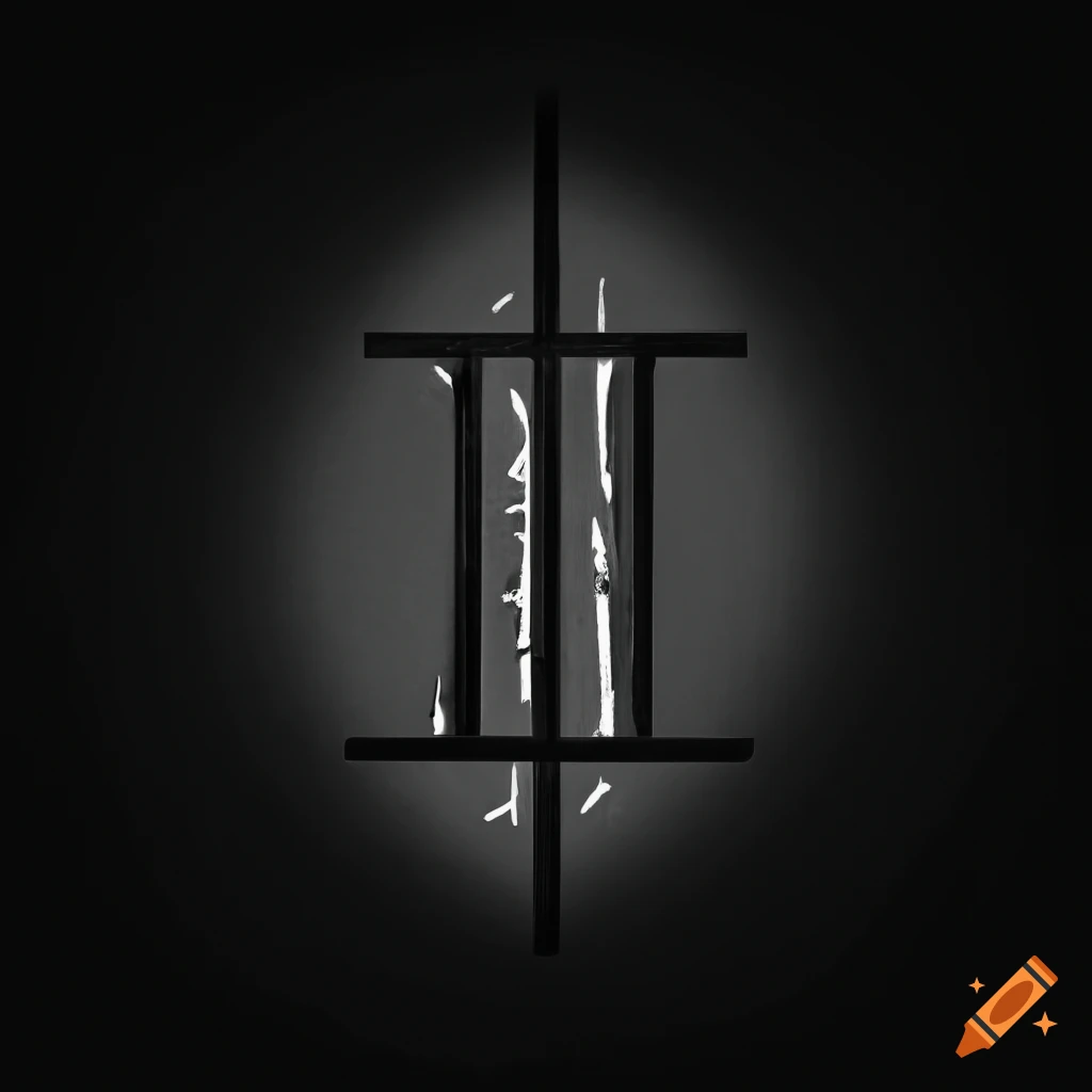 black and white metal band logo with runes