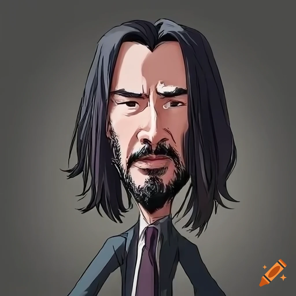 Artwork of keanu reeves as an anime character on Craiyon